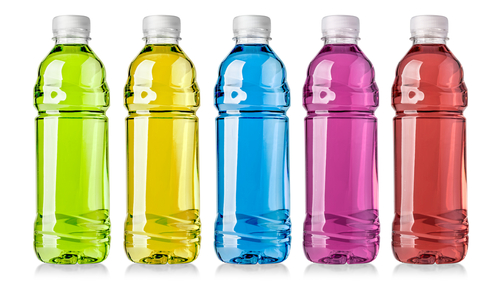 Sports drinks in different colors