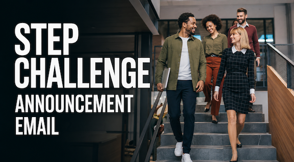 Step challenge announcement email templates for work, from Pacer for Teams
