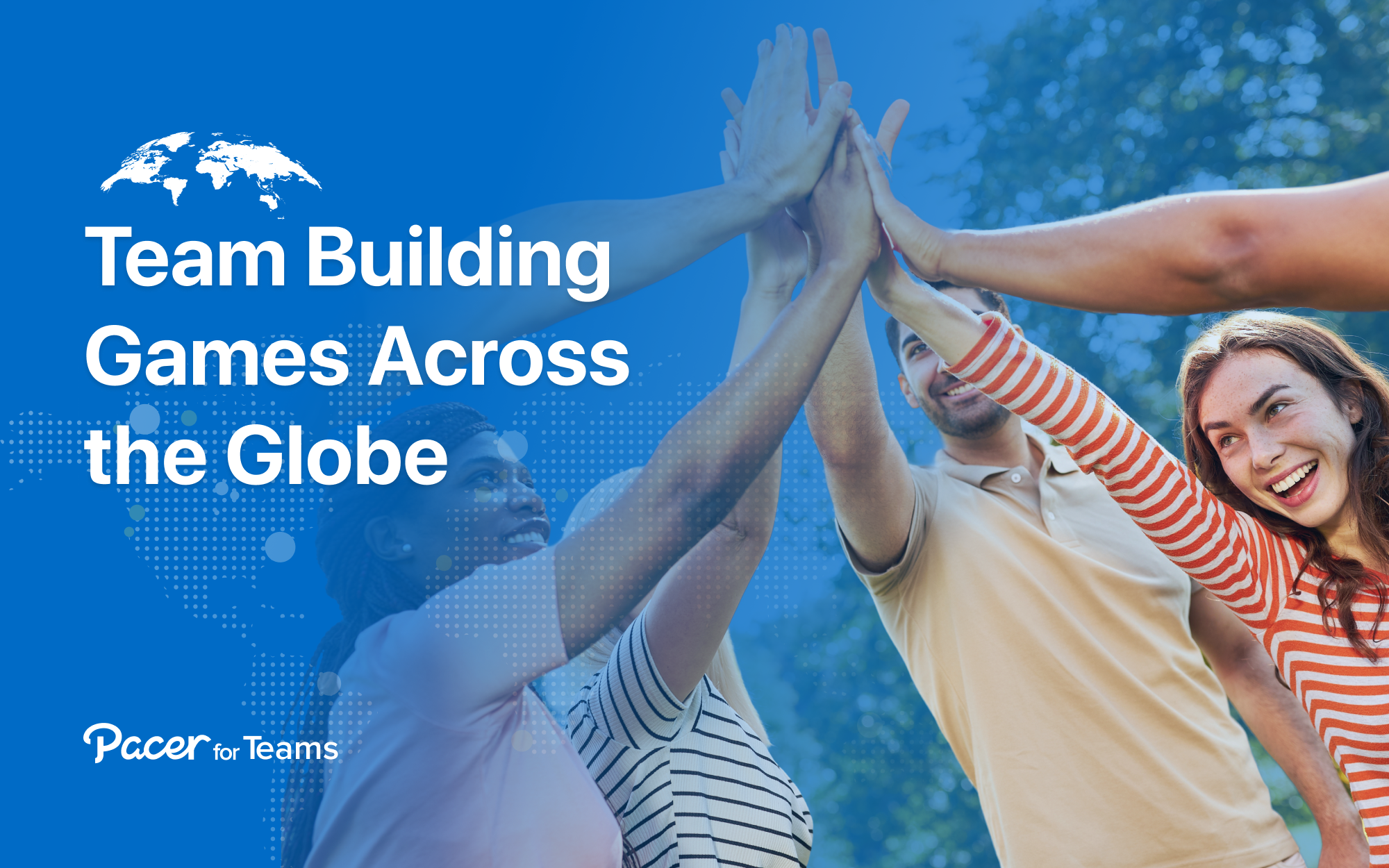 Boys and girls ready to play team building games