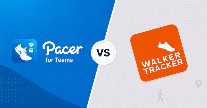 Pacer for Teams vs Walker Tracker workplace step challenge comparison from Pacer for Teams