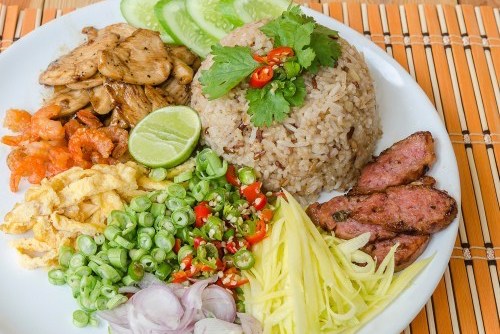 Healthy plate of various foods