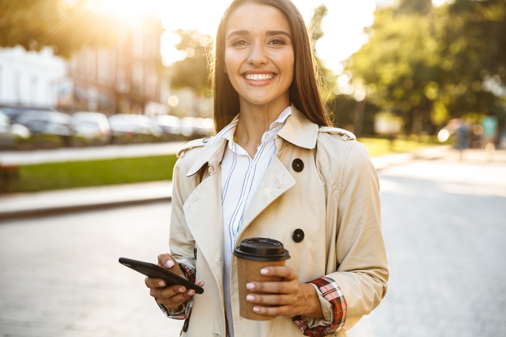 woman drinking coffee and feeling energetic