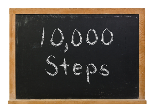 10k steps blackboard concept