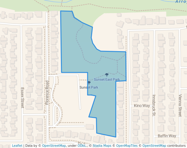 walking in Sunset East Park map in Livermore