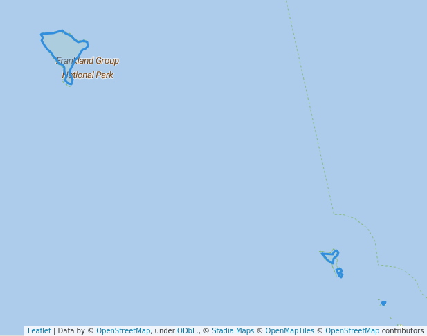 walking in Frankland Group National Park map in East Russell