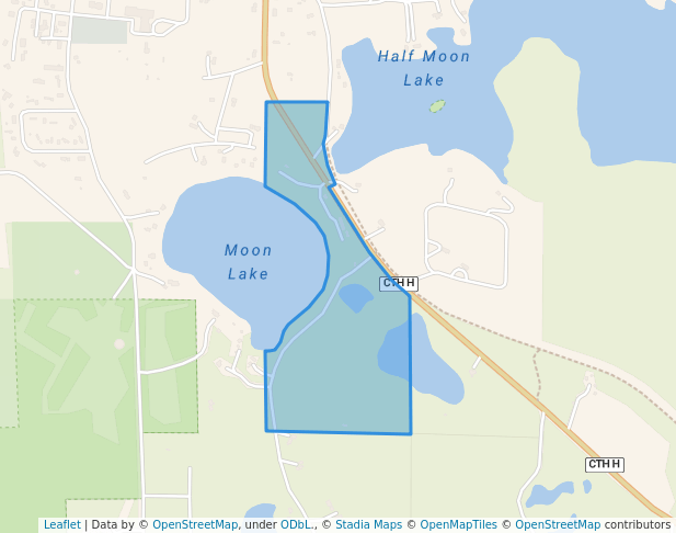 walking in Moon Lake Park map in Iron River