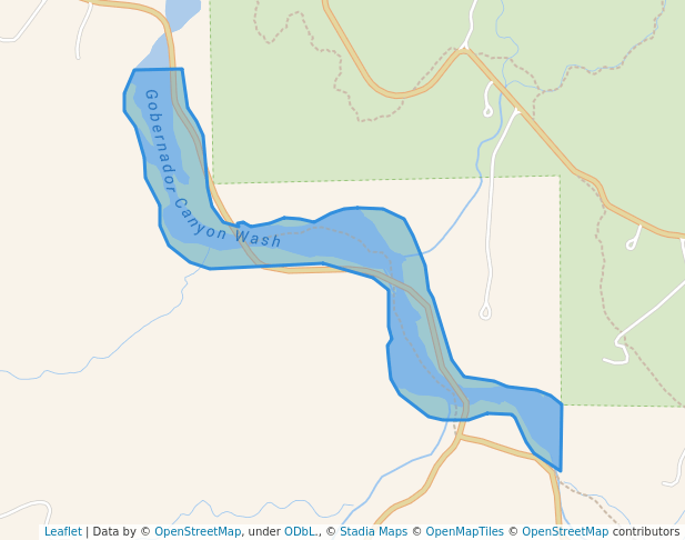 walking in Gobernador Wash Riparian Area map in Blanco