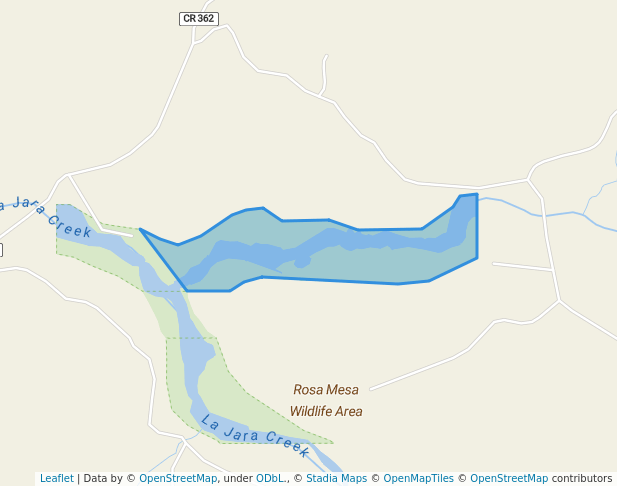 walking in La Fragua Canyon Riparian Area map in Blanco
