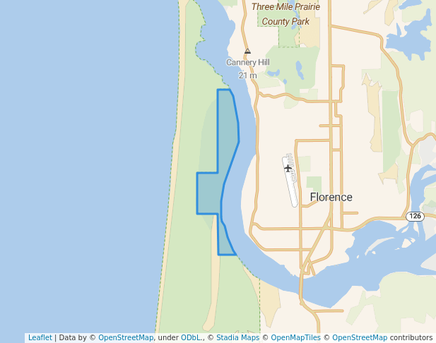 walking in South Beach County Park map in Dunes City