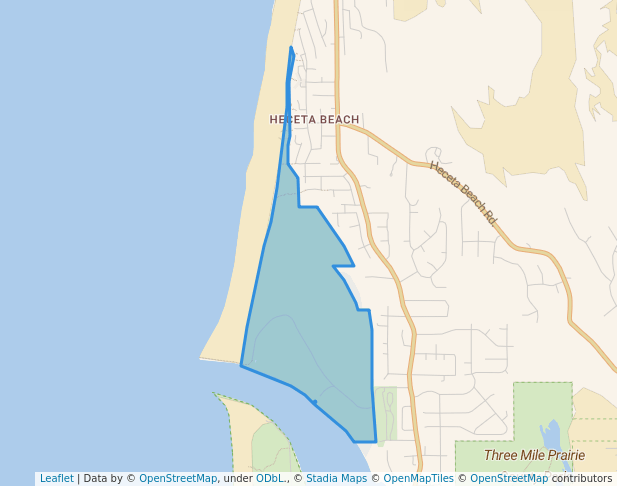 walking in North Jetty Park map in Dunes City