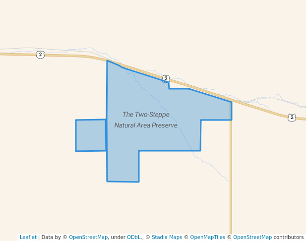 walking in The Two-Steppe Natural Area Preserve map in Waterville