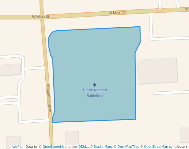 walking in Tupelo National Battlefield map in Tupelo