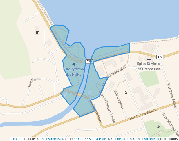 walking in Parc Pyramide des Ha!Ha! map in Saguenay