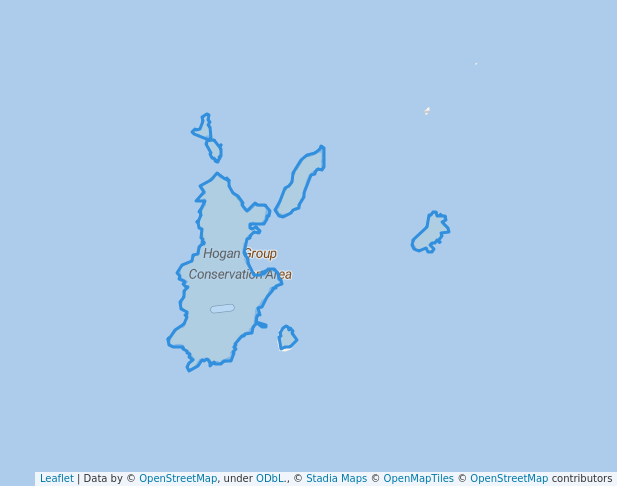 walking in Hogan Group Conservation Area map in Emita