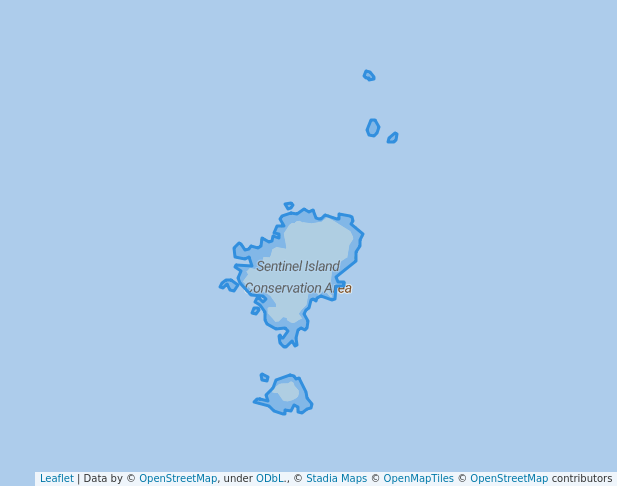 walking in Sentinel Island Conservation Area map in Emita