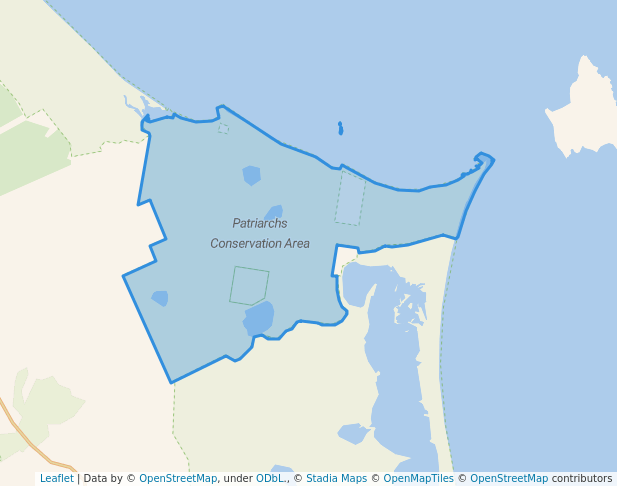 walking in Patriarchs Conservation Area map in Emita