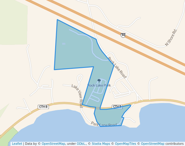 walking in Rock Lake Park map in Lake Mills