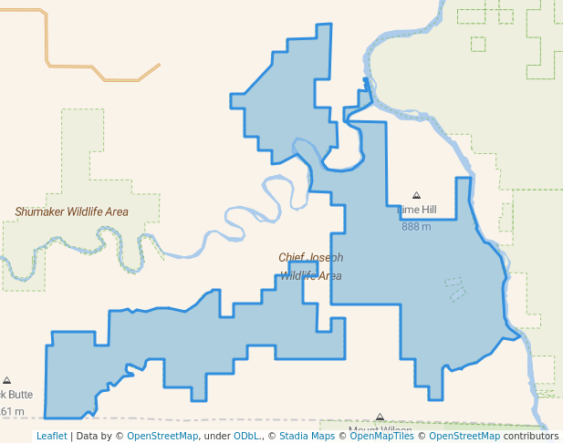 walking in Chief Joseph Wildlife Area map in Asotin