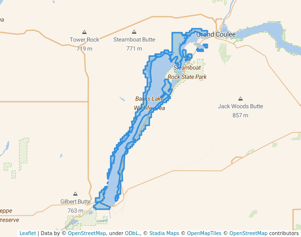 walking in Banks Lake Wildlife Area map in Electric City