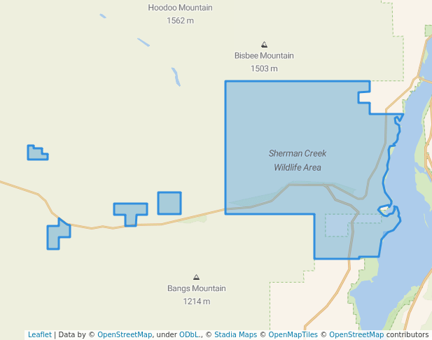 walking in Sherman Creek Wildlife Area map in Kettle Falls