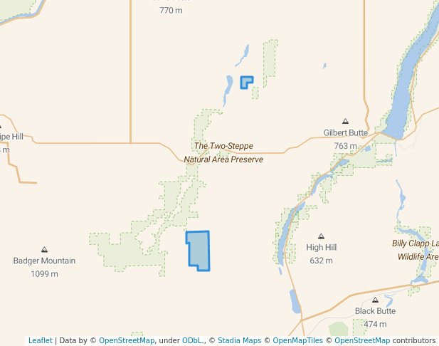 walking in Sagebrush Flats Wildlife Area map in Waterville