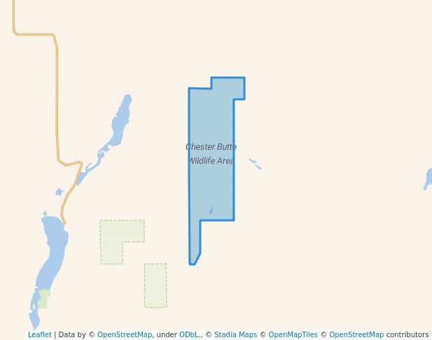 walking in Chester Butte Wildlife Area map in Mansfield