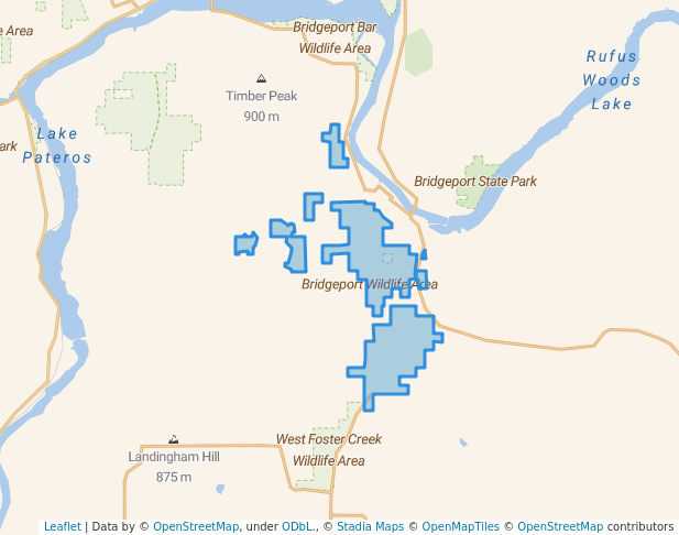 walking in Bridgeport Wildlife Area map in Bridgeport