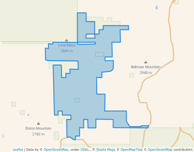 walking in Lone Mesa State Park map in Egnar
