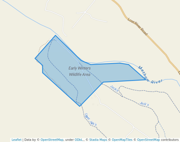 walking in Early Winters Wildlife Area map in Winthrop