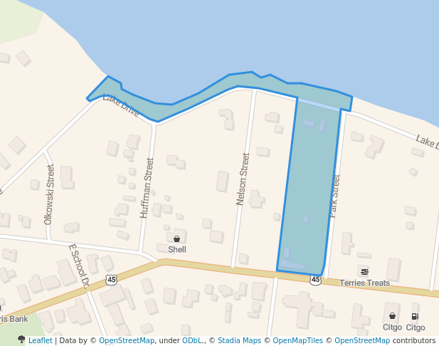 walking in Cy Williams Park map in Three Lakes