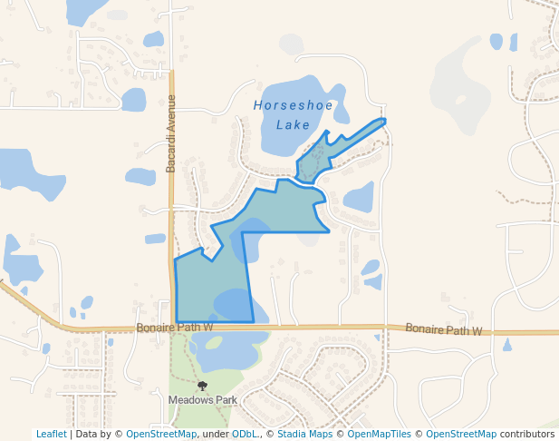 walking in Horseshoe Park map in Rosemount