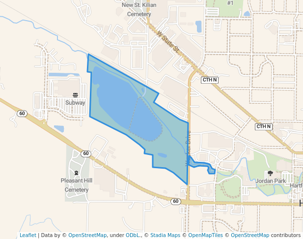 walking in Rubicon River Trail Park map in Hartford