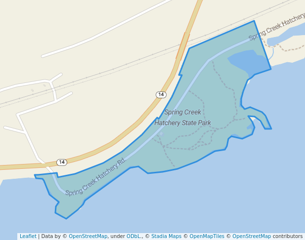 walking in Spring Creek Hatchery State Park map in Underwood