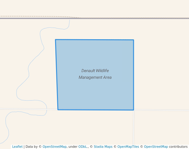 walking in Denault Wildlife Management Area map in Neche