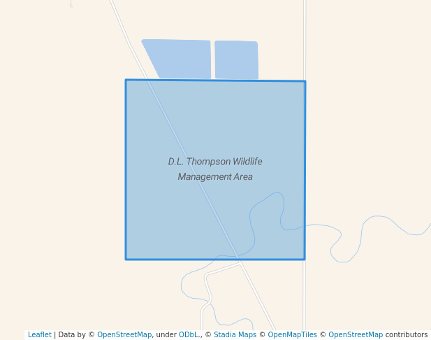 walking in D.L. Thompson Wildlife Management Area map in Neche
