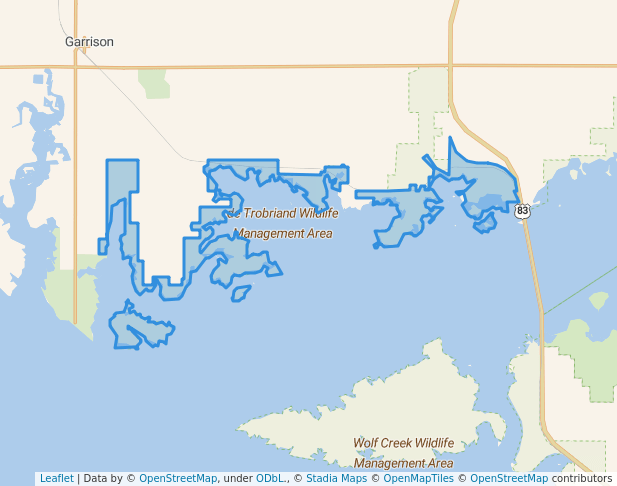 walking in de Trobriand Wildlife Management Area map in Garrison