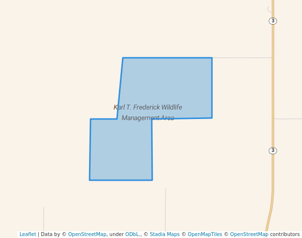 walking in Karl T. Frederick Wildlife Management Area map in Hurdsfield