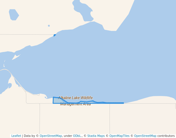 walking in Alkaline Lake Wildlife Management Area map in Tappen