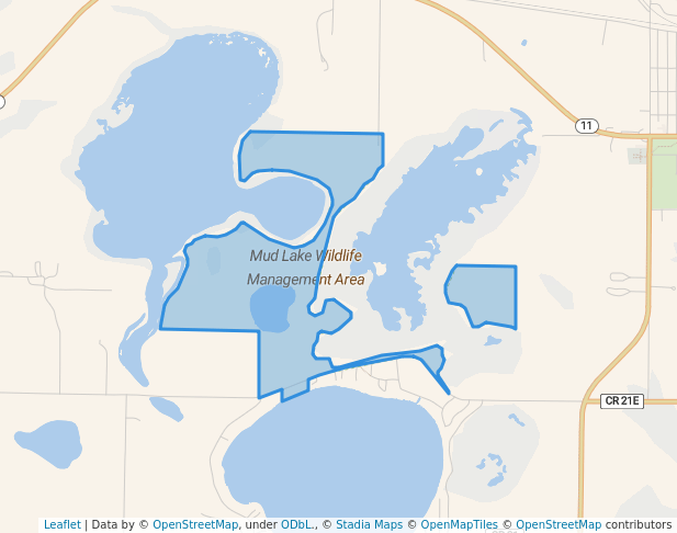walking in Mud Lake Wildlife Management Area map in Hankinson