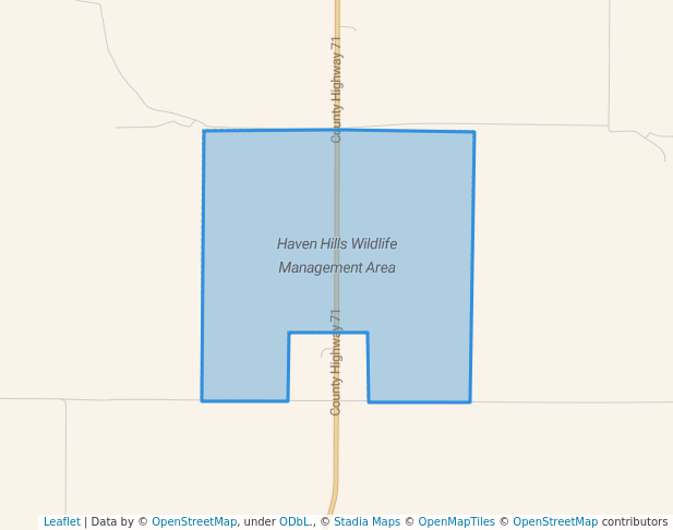 walking in Haven Hills Wildlife Management Area map in Lake Williams
