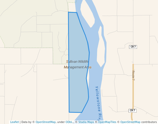 walking in Sullivan Wildlife Management Area map in Fairview