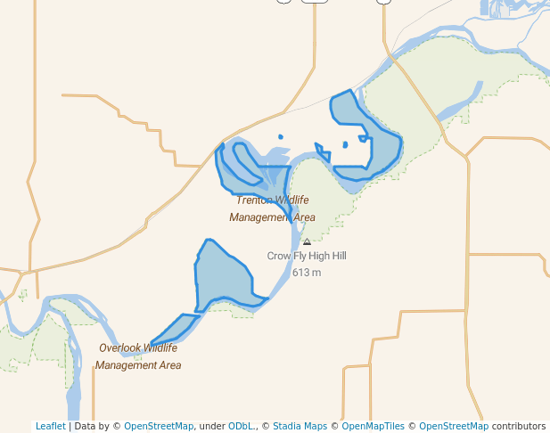 walking in Trenton Wildlife Management Area map in Williston