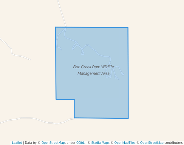 walking in Fish Creek Dam Wildlife Management Area map in Judson