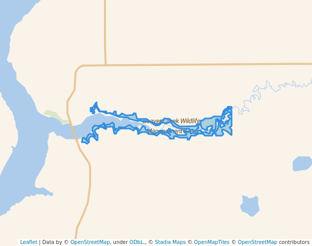 walking in Beaver Creek Wildlife Management Area map in Linton