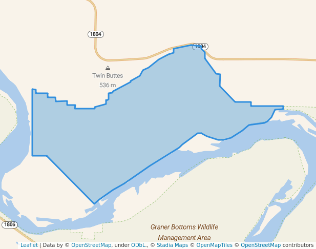 walking in Kimball Bottoms Wildlife Management Area map in Lincoln