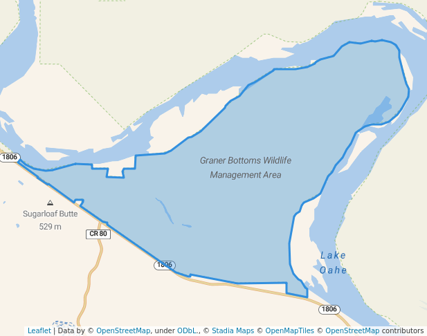 walking in Graner Bottoms Wildlife Management Area map in Fort Rice