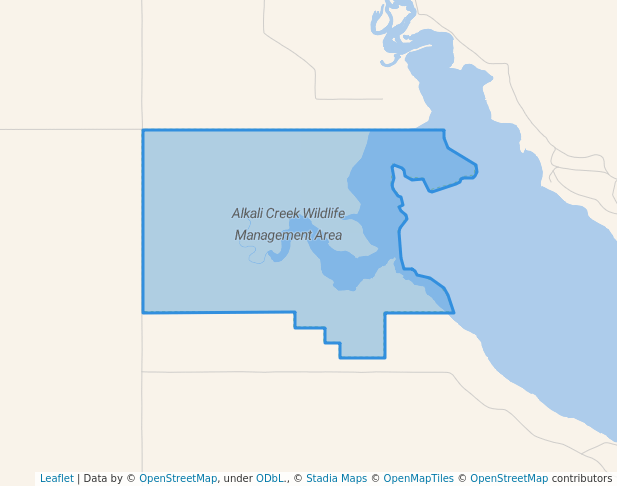 walking in Alkali Creek Wildlife Management Area map in Gascoyne