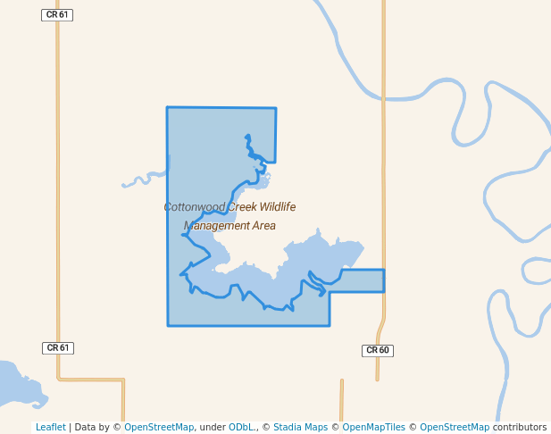 walking in Cottonwood Creek Wildlife Management Area map in Grand Rapids