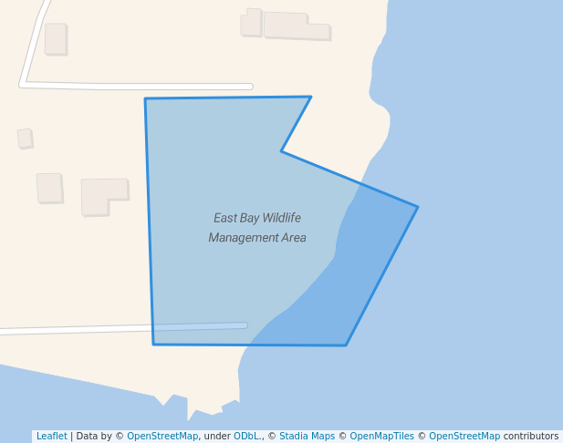 walking in East Bay Wildlife Management Area map in Devils Lake