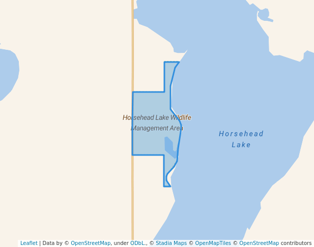 walking in Horsehead Lake Wildlife Management Area map in Lake Williams
